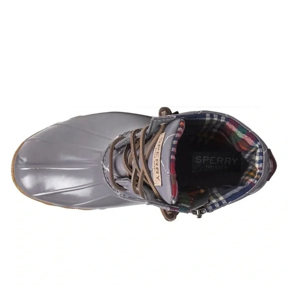 New Sperry Top sider Saltwater STS85830 women's duck boots Nylon Quilt Grey - Picture 5 of 14